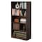 Basicwise Freestanding Wooden Display Bookshelf, Floor Standing Bookcase, with 5 Open Display Shelves, Brown QI004621.BN - alternate 1